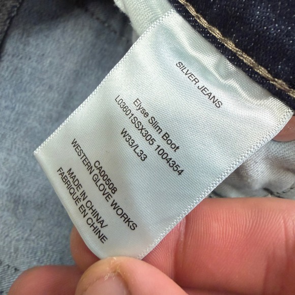 Silver Jeans Co Elyse Slim Bootcut Dark Wash Denim Jeans W33 L33 - Picture 6 of 9